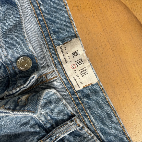 Free people We The Free Blue Ankle Cropped Jeans Distressed - Picture 4 of 4